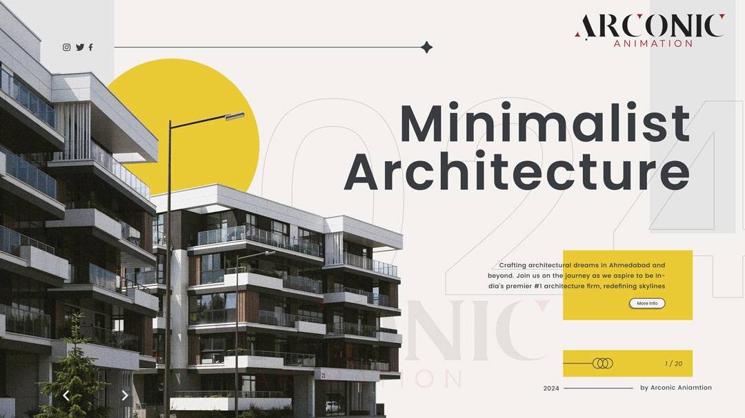 Minimalist Architecture Firm on Instagram in Ahmedabad- Arconic Animation